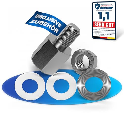 LAINFELD Fahrrad Achsenadapter für 3/8 inch Steckachse | Fahrradanhänger Adapter Steckachse | Anhänger Anhängerkupplung Steckachsenadapter
