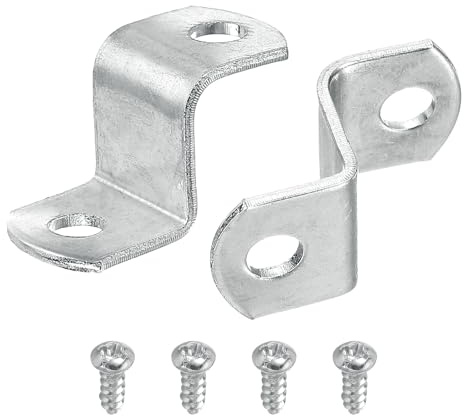 sourcing map 10 Pcs 1/2 Offset Canvas Clips, Picture Framing Mirror Clips Z Shape Canvas Painting Mounting Clips with 2 Mounting Holes with Screws, Silver