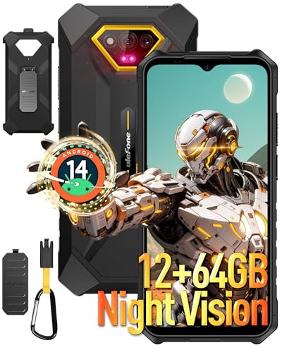 Ulefone Armor X13 Android 14 Rugged Phone, 12GB RAM 64GB ROM, 6320mAh, 6.52 inch Tough Screen, 50MP Waterproof Camera, 3-Card Slot 4G Dual SIM, NFC, Fingerprint Face ID, Orange