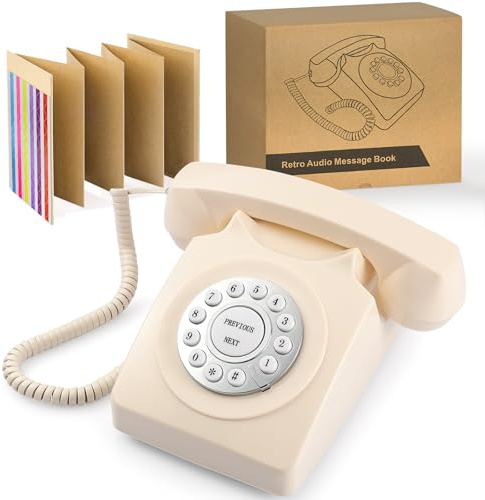 NISAIKLUZ Audio-Gästebuch Hochzeitstelefon, Aufzeichnung von Gästennachrichten, Retro-Audio-Gästebuch für Hochzeit, Babyparty, Nachricht, Voicemail, Speichern Sie die Glückwünsche von Verwandten und
