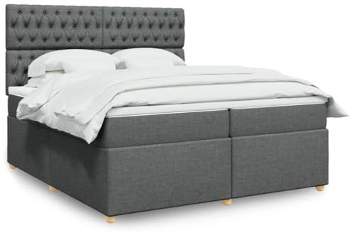 ShGaxin Boxspringbett mit Matratze Dunkelgrau 200x200 cm Stoff, Bed Frame, Bettrahmen, Jugendbett, Schlafzimmer Bett - 3293695