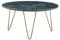 FineBuy Couchtisch Echter Marmor Grün 70x70x35 cm Sofatisch Metall Gold, Design Dreibein Wohnzimmertisch Rund Modern, Marmortisch Loungetisch Groß, Kaffeetisch Haarnadelbeine
