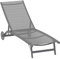 Outsunny Sonnenliege mit Rolle, Gartenliege Alu Liegestuhl mit 5-Fach verstellbare Rückenlehne, wetterfeste Campingliege, Gartenstuhl bis 150 kg belastbar, für Garten Urlaub Strand Pool, Dunkelgrau