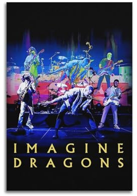 ZHAOART Imagine Dragons Vintage-Poster für Zimmer, ästhetisch, dekoratives Gemälde, Leinwand, Wandkunst, Wohnheim, Bürodekoration, Geschenk, 30 x 45 cm, ungerahmter Stil