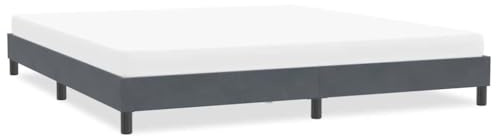 Teenpull Dunkelgraues Samt Bettgestell 200x220 cm, gepolstertes Plattform Bett mit Lattenrost, Robustes Schlafzimmer Möbel Bettrahmen für erholsamen Schlaf