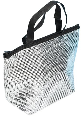 Generisch Thermobeutel für Lebensmittel - Alufolie Thermotasche,Wiederverwendbare Isolierte Lebensmittel Tasche für Takeaway-Lieferung, Picknick, Camping, Schule, Reisen,