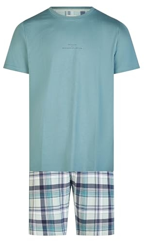 Phil & Co. Berlin Herren Pyjama Weekend Collection grün/blau - Größe XL