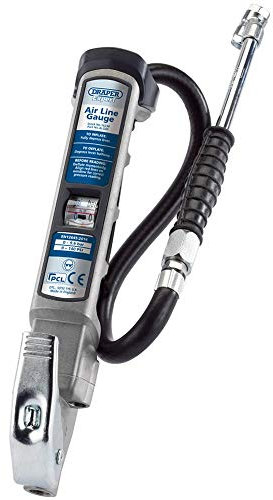 Draper 16234 Professional Air Line Inflator with Twin Connectors, 12.6cm x 7cm x 33.8cm, Blue