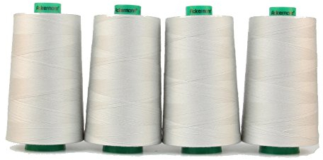 ACKERMANN 4X 5.000m UNIVERSAL NÄHGARN, Stärke 120, Qualitätsgarn, Overlock Garn, Garn für Overlock-Nähmaschinen (8097 Hellgrau)