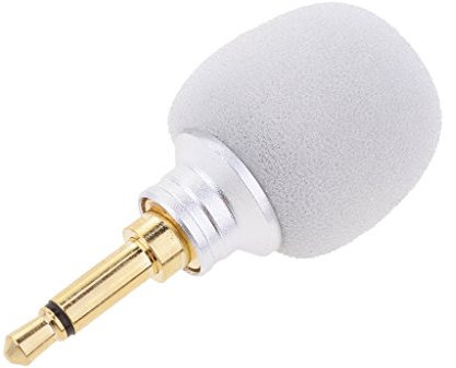 Sharplace Microphone Condensateur Mini Prise 3.5mm Connecteur Micro PC Portable Instrument Vocal, Blanc 3.5mm Mono TS Plug