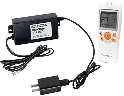 Durablow TR2003 Camino a gas on/off con telecomando + termostato + timer con schermo LCD per valvola Millivolt, modulo IPI, sostituisce interruttore a parete, termostato, ingresso 100-240VAC