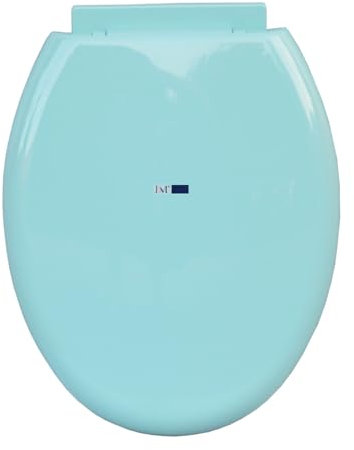 BM 4101 Tavoletta Copriwater Sedile WC Universale Standard Coperchio Toilet Seat Bagno in Plastica, Colore Turchese Fissaggio dal Basso Cerniere Incluse