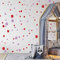 TUPFEN DOTS Wandtattoo 128 Stück | rund & handgezeichnet Punkte | Konfetti AUFKLEBER Kindergarten | unregelmäßige Punkte Wandsticker Kinderzimmer ZWEIFARBIG (Flieder/Rot)
