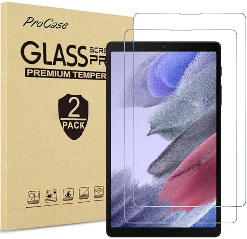 ProCase 2 Pack Screen Protector for Samsung Galaxy Tab A7 Lite 8.7 Inch 2021 SM-T220 T225 T227, 9H Hardness Tempered Glass HD Clear Film Guard for Galaxy Tablet