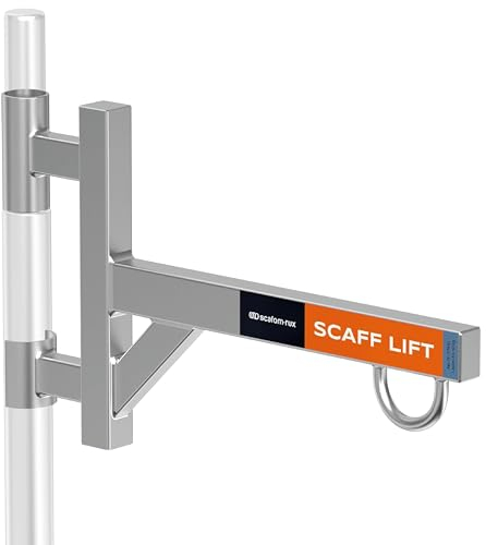 Scofam-rux Brazo polipasto [Hasta 50 kg] Polipasto de carga - Montacargas - Cabrestante elevador - Montacargas de obra - Montacargas para casa & Soporte Polea andamio - Brazo soporte polipasto
