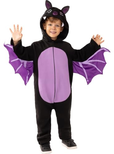 Funidelia | Déguisement chauve-souris pour fille et garçon Animaux, Halloween - Déguisement pour Enfant et accessoires pour Halloween, carnaval et fêtes - Taille 3-4 ans - Noir