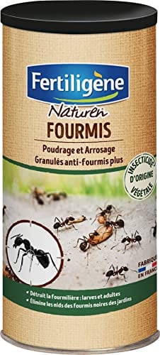 Fertiligène NATUREN FFOUP250 - Anti-Fourmis Granulés Boîte Verseuse 250 g - Détruit durablement et en Profondeur fourmilières - Barrière protectrice - pour extérieurs - Insecticide d'origine végétale