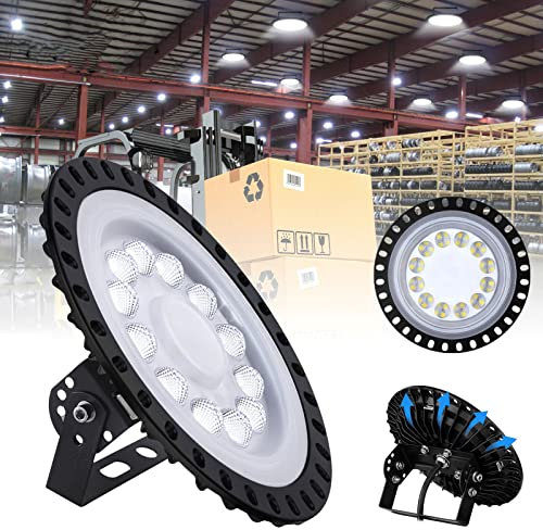 Hondony UFO Industrielampe, 50W Hallenstrahler, 6500K Kaltweiß High Bay Licht, IP67 Wasserdicht Werkstattlampe, LED Strahler für Fabrikhallen, Hallenstadion, Werkstätten