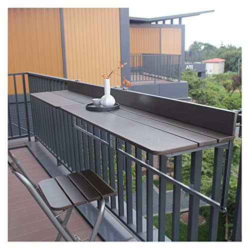 HDZNDH Balkontisch Klappbar in Garten, Balkontisch zum Einhängen, Klapptisch Balkon, Balkontisch Holz, 5-Fach verstellbare Tischplattenhöhe, für Balkon, Garten (Size : 60 * 37 * 9cm)