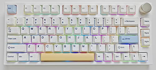 keydous NJ80-AP Teclado mecánico inalámbrico con perilla Bluetooth 5.0/2.4G/conexión por cable 75% intercambiable en caliente, teclado programable RGB personalizado con tecla PBT para Windows Mac