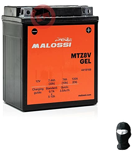 Kompatibel mit Honda NSS Forza ADF 125 von 2015 bis 2020 Batterie bereits gebrauchsfertig Malossi MTZ8V in Fabrikgel, 7 Ah, 12 V