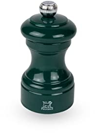 PEUGEOT - Molinillo de sal Bistro de 10 cm - Ajuste clásico de molienda - De madera certificada PEFC - Lacada en verde bosque
