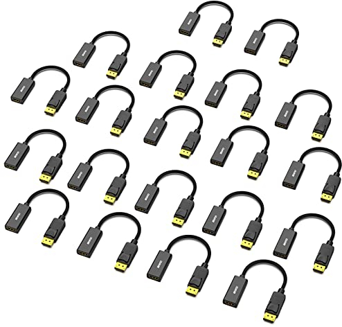 BENFEI Displayport to HDMI Adapter 20 Pack, Dp(Display Port) Male to Hdmi Female Converter with Audio for Lenovo, Dell, HP, Asus and other brand