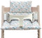 Blausberg Baby - Sitzkissen Set ABWASCHBAR kompatibel mit Stokke Tripp Trapp Hochstuhl Materialien Oek-Tex Standard Zertifiziert - Made in Germany (Blumenwiese Blau ABWASCHBAR)