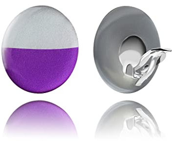 Retro Groß Runde Clip Ohrringe - Ohrclips Ohne Ohrlöcher für Damen (Stil 34 - Silber und Lila)