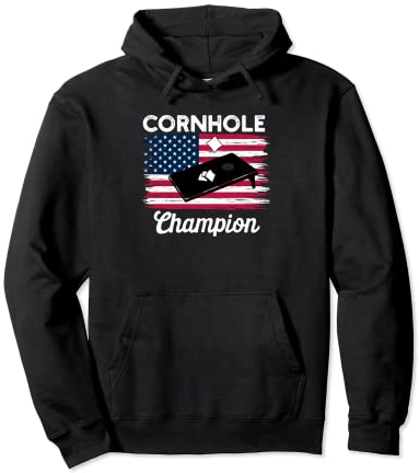 Cornhole-Trophy Champion Lustiger Sitzsack Cornhole Spielerflagge Pullover Hoodie