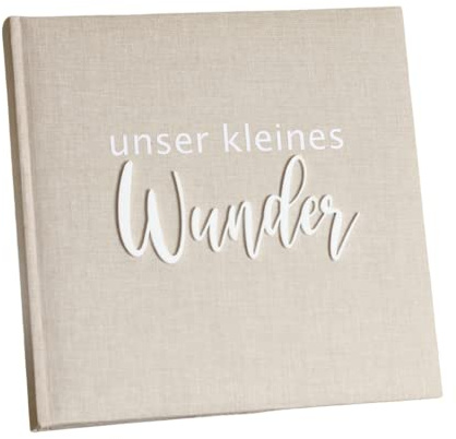 Baby & Kinder Fotoalbum unser kleines Wunder mit Acryl Schriftzug Andenken, Erinnerungen meine ersten Fotos Geschenkidee