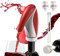 Decantador Eléctrico Dispensador de Vino, Aireador Automático de Vino, Decantador Recargable Inteligente para Regalo de Fiesta Familiar con 2 Tapones de Vino, Rojo