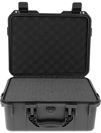 Wasserdichter Hartschalenkoffer ABS Kunststoff Werkzeug Aufbewahrung Tragetasche Outdoor Box mit Schaumstoff M Schwarz M