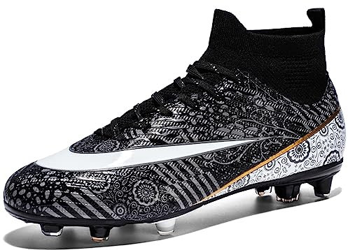 LECYGNB Zapatillas de Fútbol Hombre Profesionales Botas de Fútbol Niños Jóvenes Antideslizante al Aire Libre Zapatos de Entrenamient Atletismo Zapatos de Deporte Negro EU 43