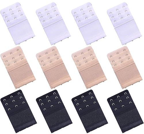 DDKY 12 Pezzi Estensione Reggiseno,Allunga Reggiseno 3 Ganci Prolunga Reggiseno Accessori Regolabile Antiscivolo tonalità della per Femmina Reggiseni
