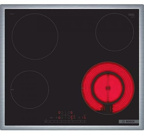 Bosch PKF645FP3E Einbauherd, Elektro, 4 Kochzonen, 17 Leistungsstufen, DirectSelect, PowerBoost, QuickStart, ReStart, ReStart, digitale Steuerung, akustisches Signal, 60 cm