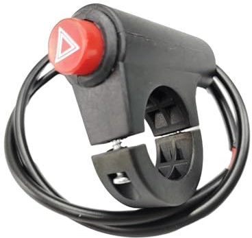 Ronyme Interruttore luce di emergenza manubrio moto, interruttore lampada di emergenza, installazione semplice da 7/8, interruttore a pulsante per ATV