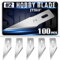 JTIEO 100 Pack Exacto Knife Blades #2, SK5 Carbon Steel Exacto Blades Refill Craft Art Knife Replacement Blades with Storage Case for Craft, Hobby, Scrapbooking, Stencil