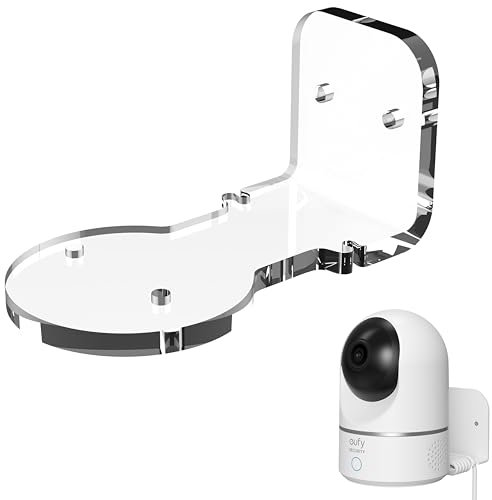 ZahoTse for eufy Security Indoor Cam E220 / Pan & Tilt / Indoor Security Camera Holder Wall Mount eufy Security Indoor Cam E220 Stand Bracket Accessory Rack (1 Piece, E220/ Pan & Tilt, Transparent)