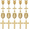 SUNNYCLUE 1 Box 40 Stück 4 Stile Goldener Rosenkranz Anhänger Rosenkranz Kreuz Anhänger Oster Kruzifix Ovale Kronleuchter Verbindungsstücke Urlaubs Verbindungsanhänger Zur Schmuckherstellung Anhängerz