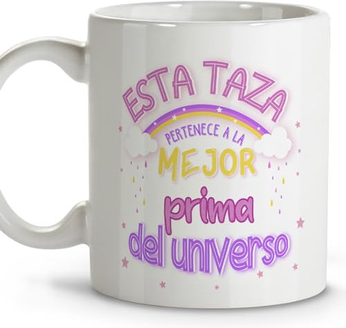 LolaPix Taza Mejor Prima - Café Con Mensaje - Regalos Para Primas - Cerámica 330 ml