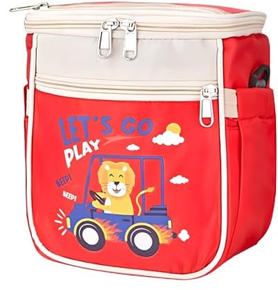 Löwe Auto Fahrradtasche Kinder, wasserdichte Lenkertasche Kinder, Organizer mit Mehreren Fächern für Lenker, Roller, Dreirad, Vorderrahmen, Laufrad, Organizer
