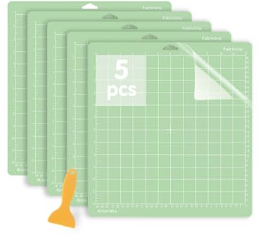 Jerilla 5 Stück Schneidematte für Cricut Maker 12 x 12 Zoll mit Abstreifer | Professionelles PVC-set, Mittlere Haftung, Breit Einsetzbar, Staubdicht, Abwaschbar, Langlebig für Cricut Maker Explore
