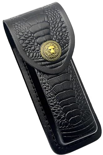 ANFUXT Messertasche, Messer Etui Leder, Messer Lederetui, Klappmesser Schutzhülle, Messer Tasche Ohne Messer Messerscheide, Tasche Messerscheide Werkzeug für Camping Jagd Messertasche (Schwarz)