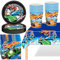 QYEHF Cars Partygeschirr Set, Racing Party Geschirr, 53-teiliges Set für 16 Gäste, Rot, Schwarz, 16 Tassen, 16 Teller, 20 Papiertücher, 1 Tischdecke