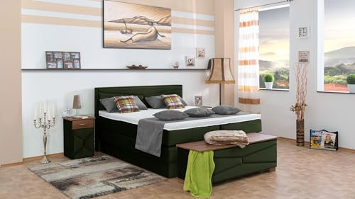 Boxspringbett Dion 240x220, VS-Grasgrün, 7-Zohnen Taschenfederkernmatratze, Ergoflex - Inklusive Aufbau - Deutscher Hersteller