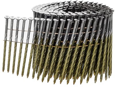 UnitSteel 15° Coilnägel - 2,8X75mm, 4.500 stück, Ringnägel für Druckluft-Nagler, Schraub/verzinkt, für fast alle Marken von Tackern