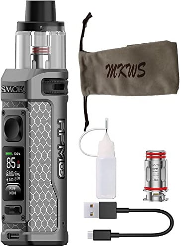 Elektronische Zigarette,Authentic SMOK 85W RPM 85 Starter Set Bulit-in 3000mAh Akku, Verdampfer mit 0.96 Inch TFT Color Display, Kein Nikotin Kein Tabak (Matte Gun Metall001)