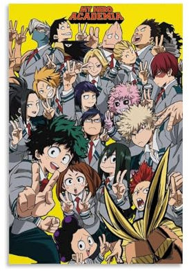 Poster My Hero Academia (1) Pop-Raum, Ästhetik, Retro-Leinwand, Wandgemälde, Raumdekoration, Inspirationsposter, Galerie, Wandgemälde, Fächer, Geschenke, Schlafzimmer, Raumdekoration, 30 x 45 cm,