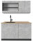 Vicco Küchenzeile R-Line, Küchenzeile Single, Beton/Anthrazit, 140 cm, AP Eiche